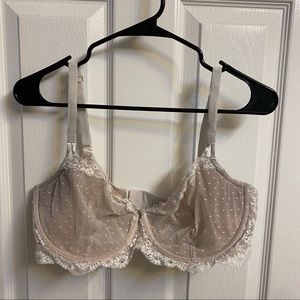 Victoria Secret Unlined Dream Angels Demi 38E/38DD Coconut White